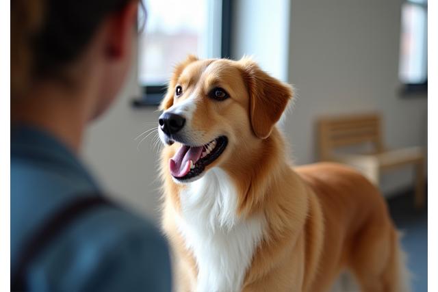 調和して訓練を受けている犬