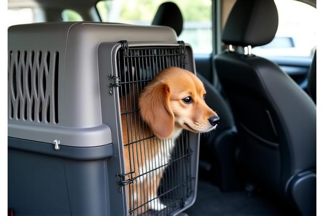 清潔な車両に安全に乗っているペット